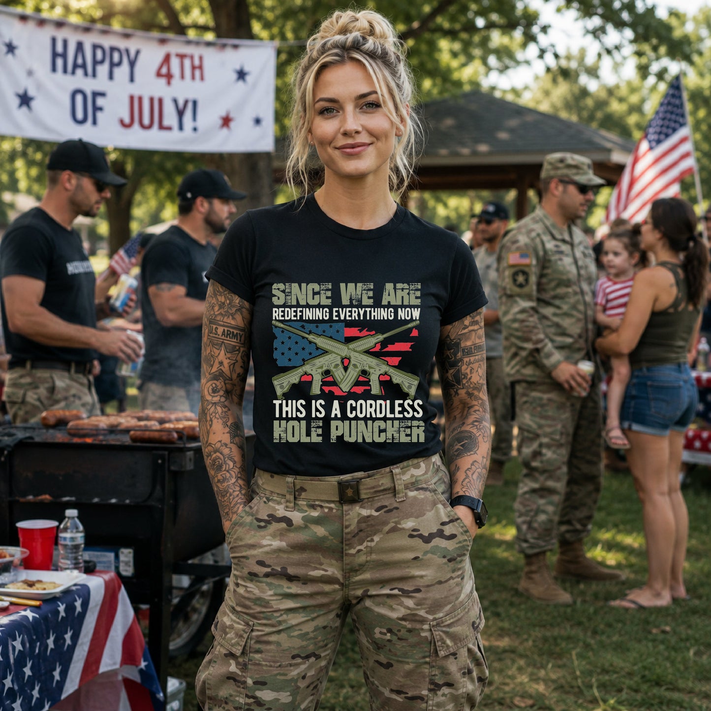 Army Veteran Patriotic Graphic Design Unisex Cotton T-Shirt v14