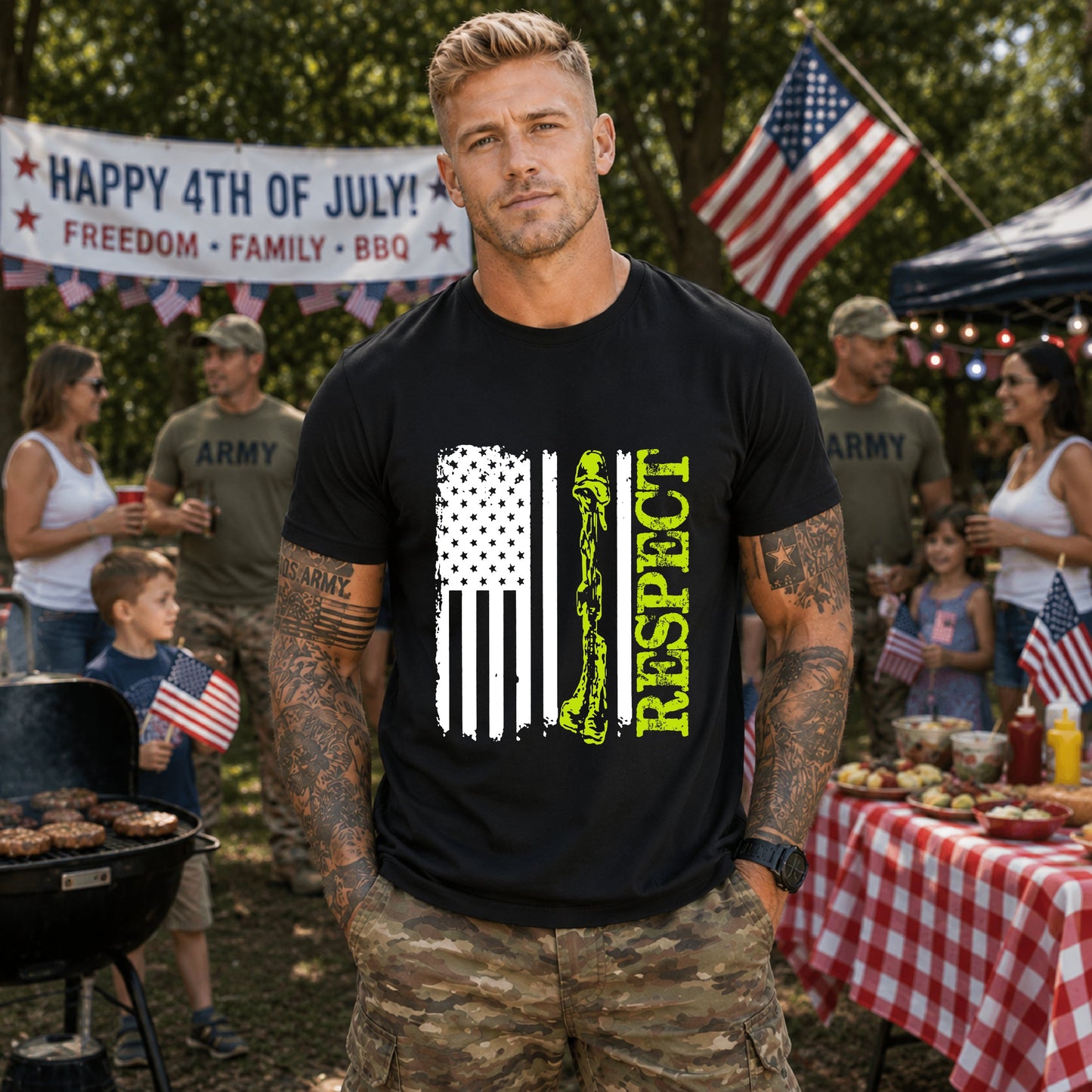 Army Veteran Patriotic Graphic Design Unisex Cotton T-Shirt v57