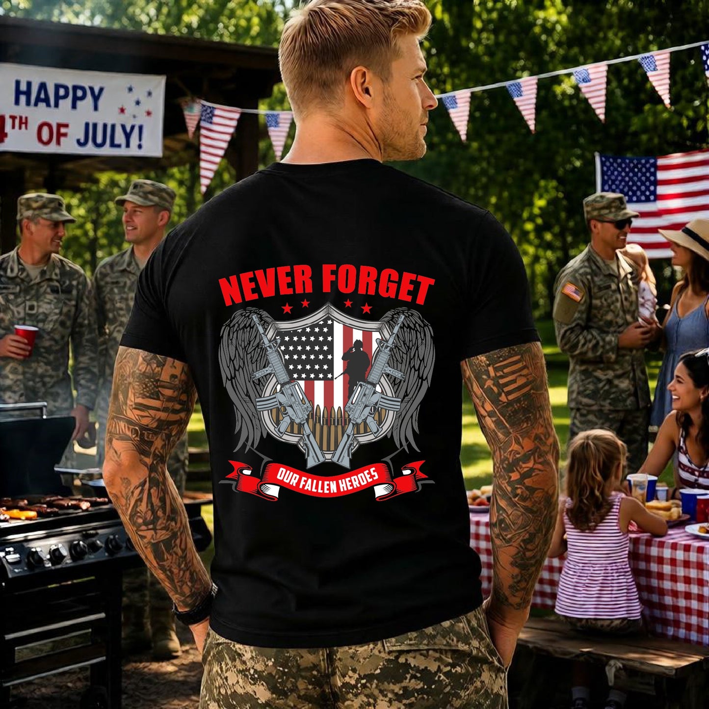 Army Veteran Patriotic Graphic Design Unisex Cotton T-Shirt v39