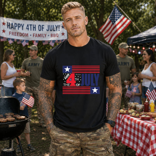 4th of July Flag Independence Day Graphic Unisex Cotton T-Shirt 014