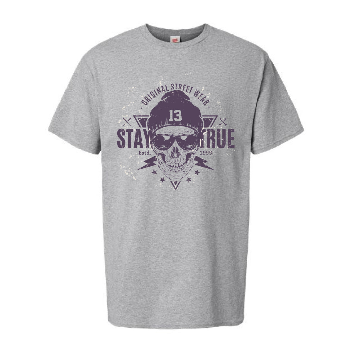 Stay True Skull Graphic Unisex 100 Cotton Essential-T Tall Men's T-Shirt