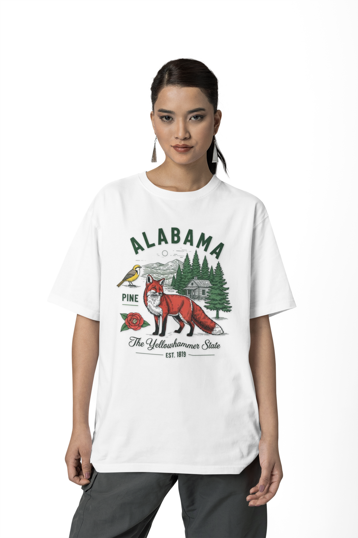 Alabama Graphic Unisex Heavyweight Garment-Dyed 100 US Cotton Tee Relaxed Fit - 3