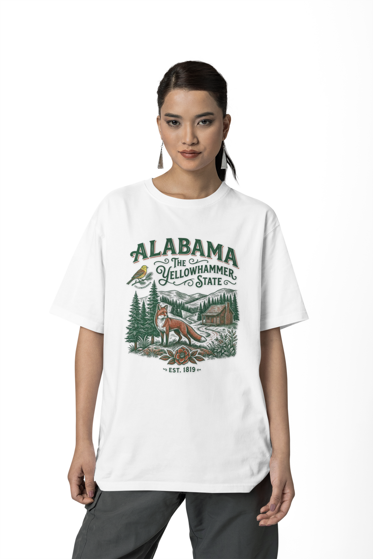 Alabama Graphic Unisex Heavyweight Garment-Dyed Travel Tourist Graphic Gift Tee Unisex 100 Cotton Comfort Colors T-Shirt