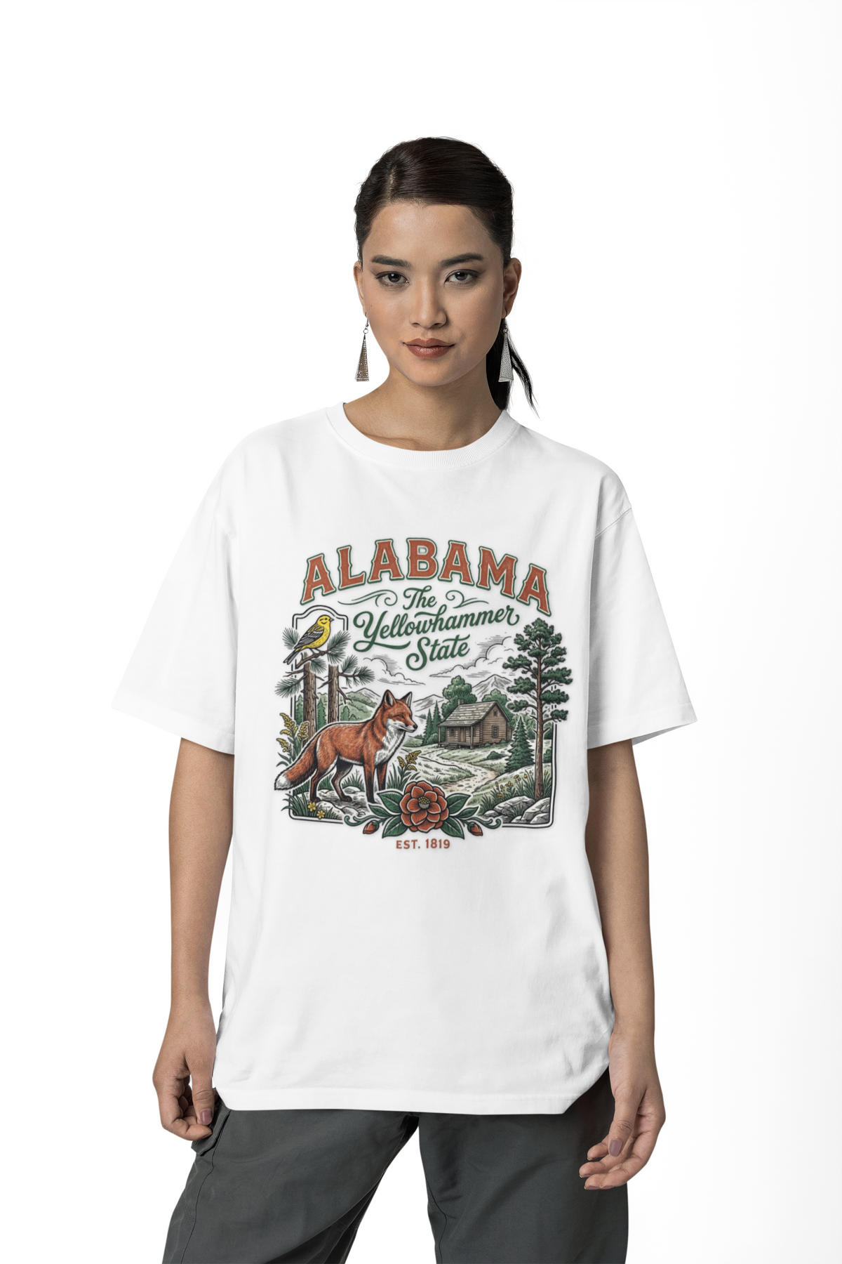 Alabama Graphic Unisex Heavyweight Garment-Dyed Travel Tourist Graphic Gift Tee 100 Cotton Comfort Colors T-Shirt