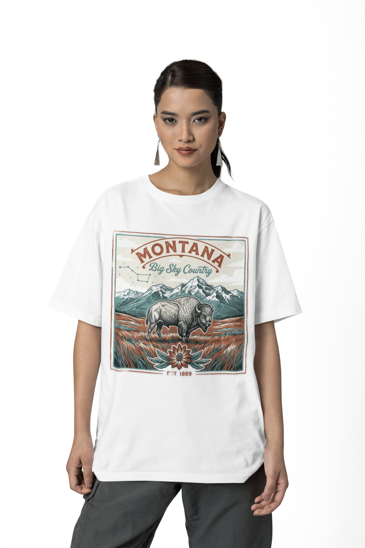 Montana Graphic Unisex Heavyweight Garment-Dyed Travel Tourist Graphic Gift Tee 100 Cotton Comfort Colors T-Shirt