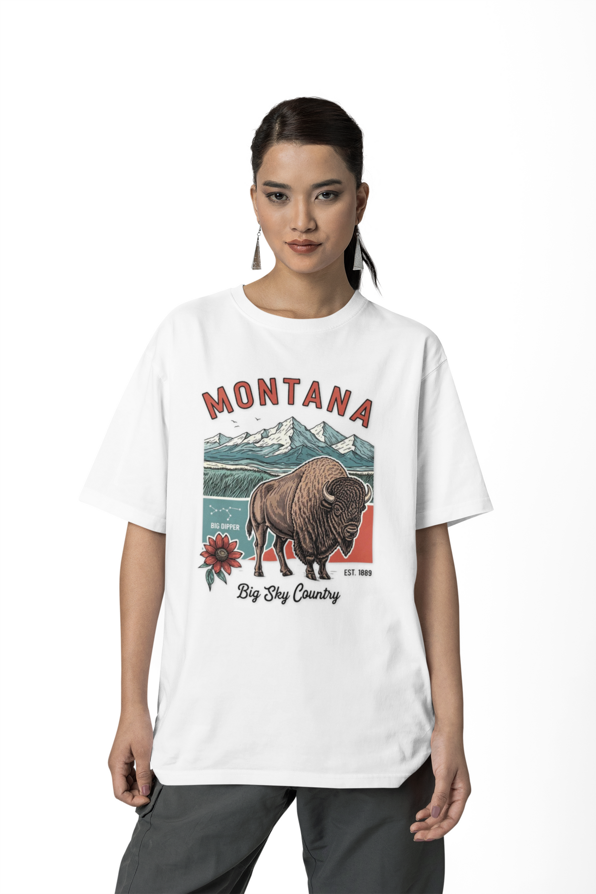 Montana Graphic Unisex Heavyweight Garment-Dyed Travel Tourist Graphic Gift Tee 100 Cotton Comfort Colors T-Shirt