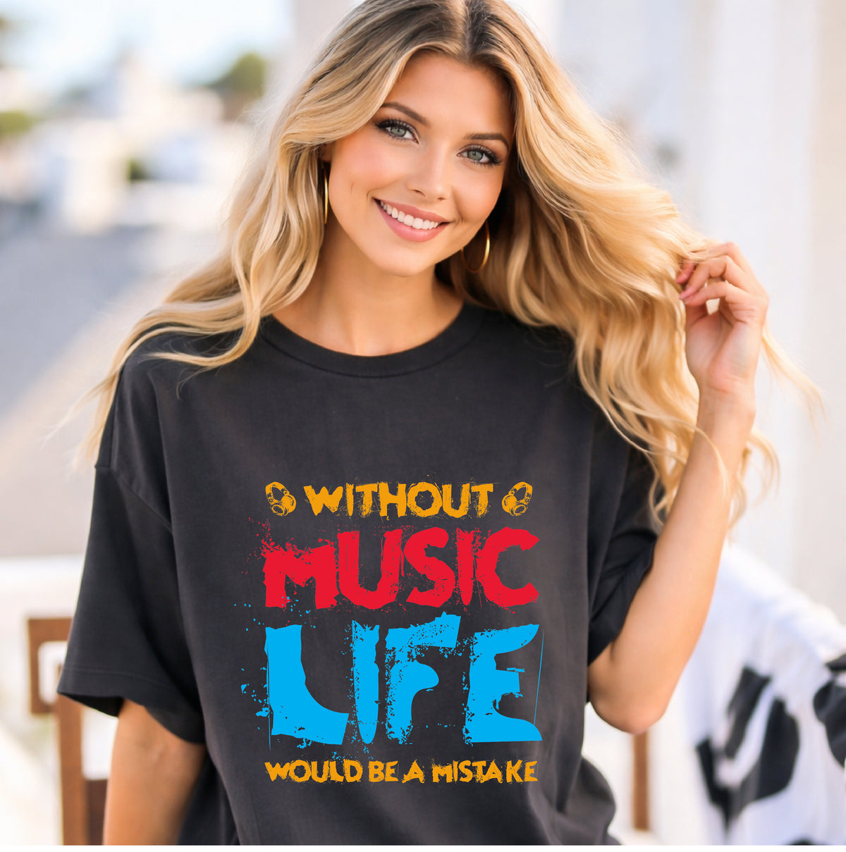 Without Music Life Would Be a Mistake T-Shirt Music Quote Unisex Cotton Tee 032