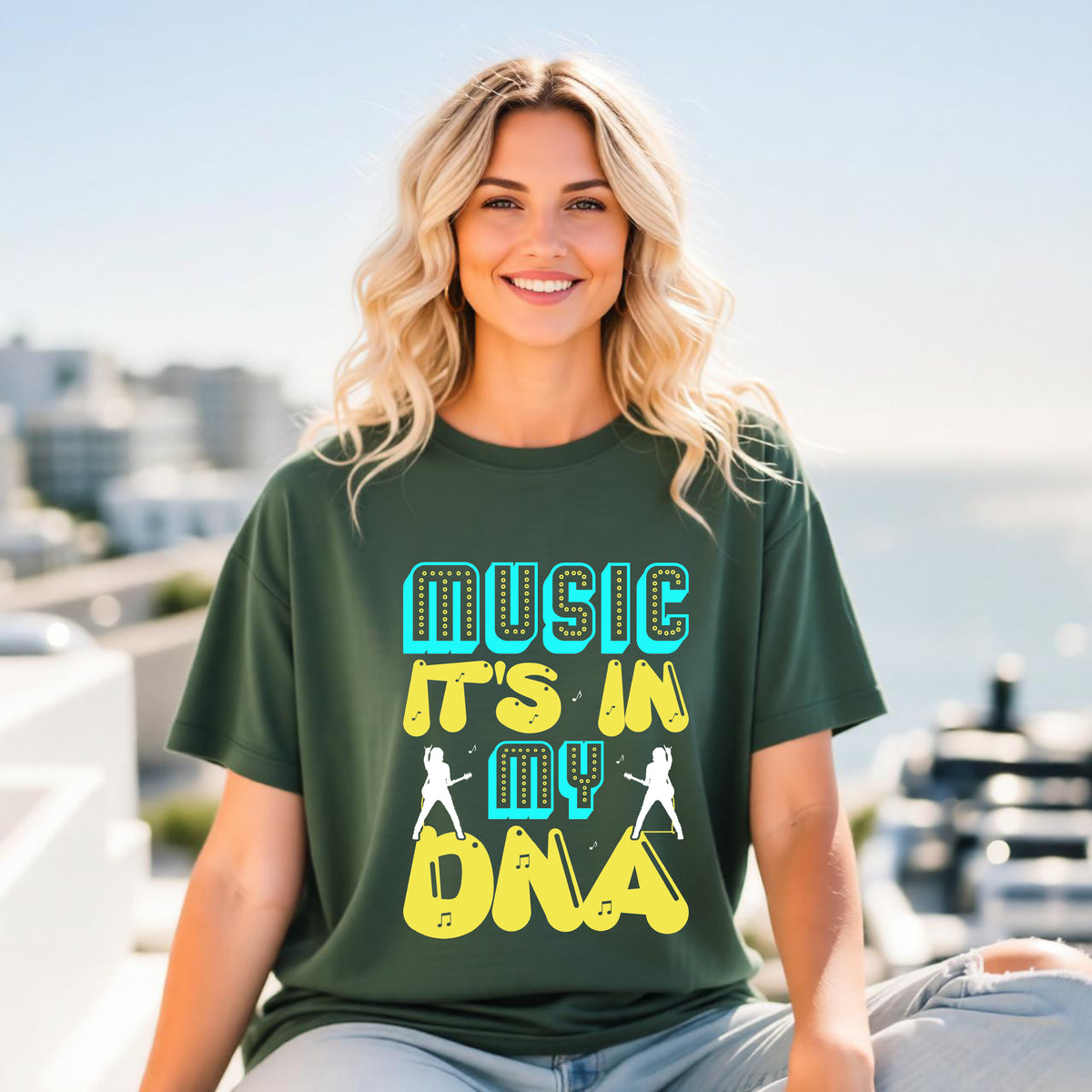 Music Its In My DNA T-Shirt Retro Music Graphic Unisex Cotton Tee 074