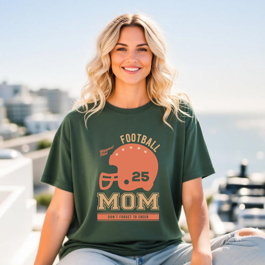 Football Mom T-shirt Mother's Day Mama Tee Unisex Comfort Colors Garment-Dyed Cotton h43