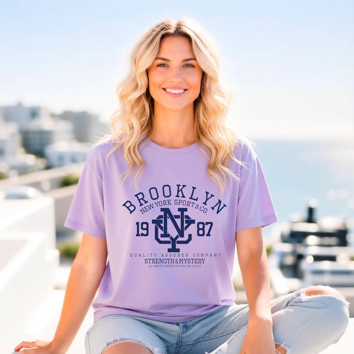 Brooklyn 1987 Athletic Logo Unisex Comfort Colors Garment-Dyed Heavyweight 100 Cotton Art Design T-Shirt w10