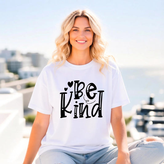Be Kind Positive Message Unisex Comfort Colors Garment-Dyed Heavyweight 100 Cotton Art Design T-Shirt w49