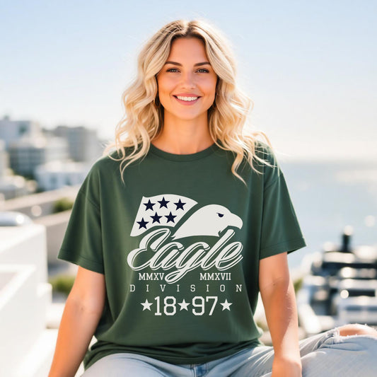 Bald Eagle Division Retro College League Unisex Comfort Colors Garment-Dyed Heavyweight 100 Cotton Art Design T-Shirt w16