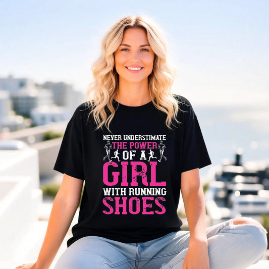 Girl With Running Shoes Unisex Comfort Colors Garment-Dyed Heavyweight 100 Cotton Art Design T-Shirt w95