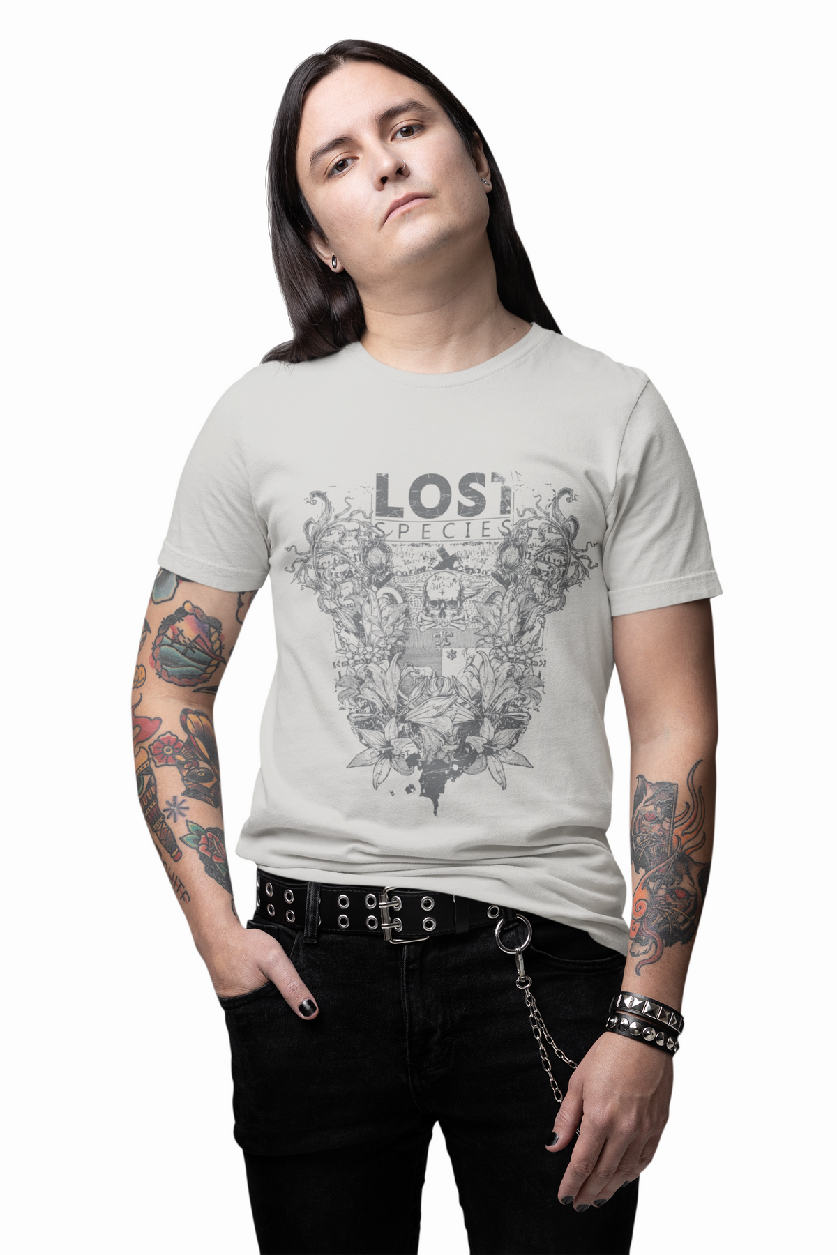 Lost Species Tee Floral Wildlife Illustration Rock Band T-Shirt A-7