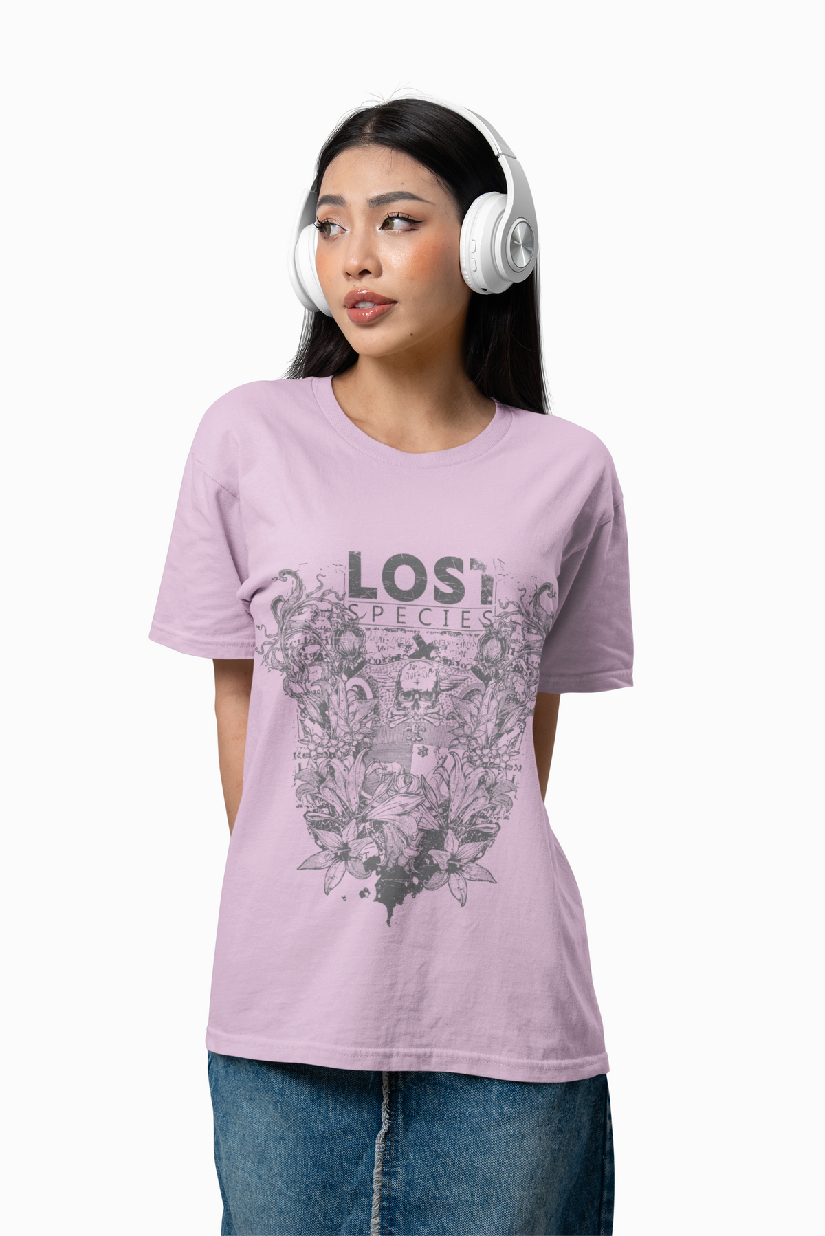 Lost Species Tee Floral Wildlife Illustration Rock Band T-Shirt A-7