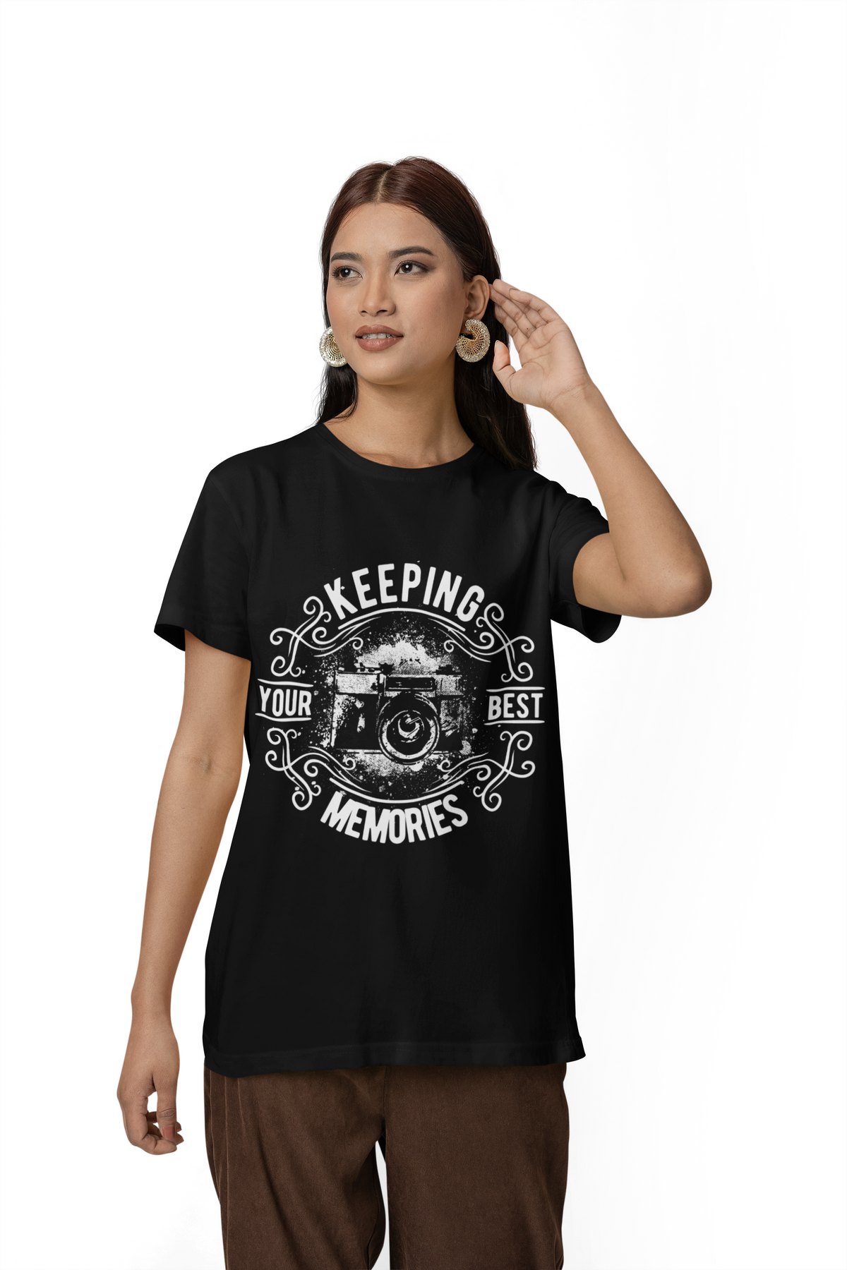 Keeping Your Best Memories T-Shirt Vintage Camera Graphic T-Shirt A-5