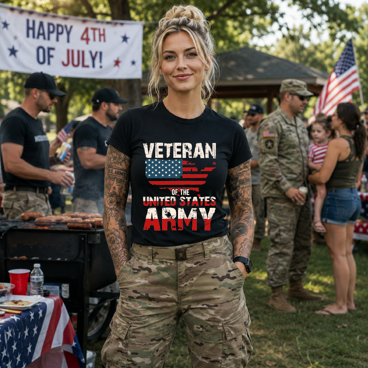 Veteran of the United States Army Tee American Flag Distressed Military Unisex Cotton Shirt v6