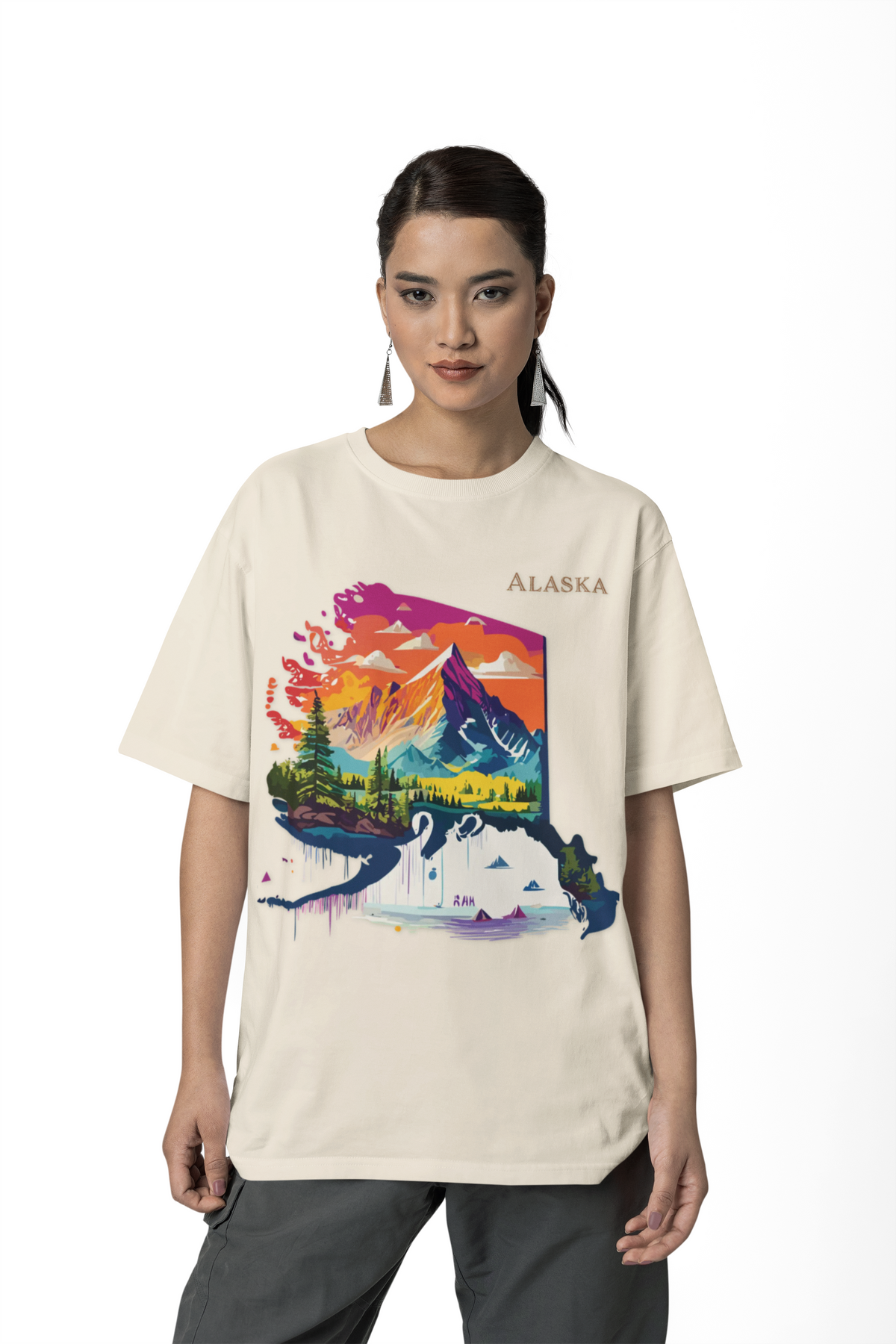 Alaska Landscape Tee | Mountain, Moose, Whale, Northern Wilderness