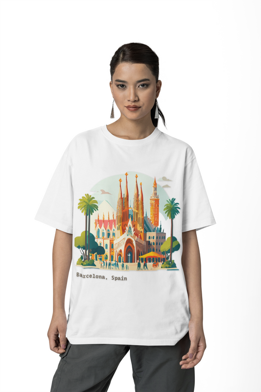 Sagrada Familia Barcelona Illustration Tee | Spain Travel Shirt