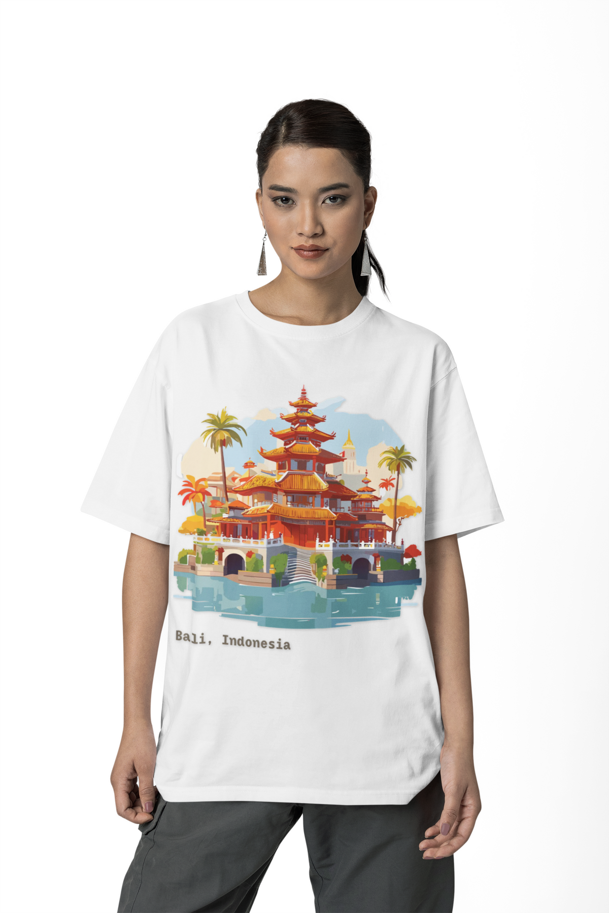 Bali Temple Illustration Tee | Indonesia Travel Shirt