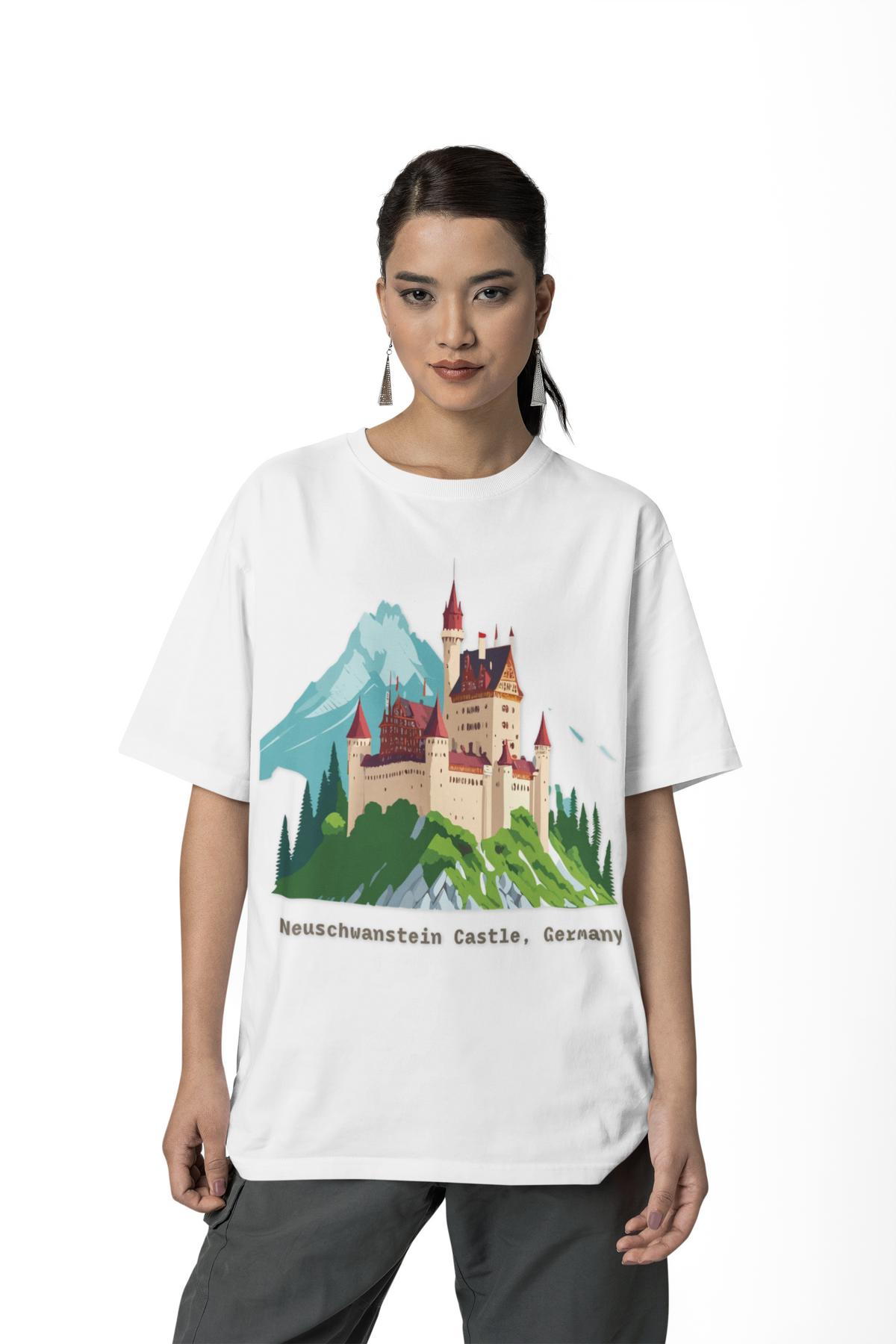 Neuschwanstein Castle Illustration T-Shirt | Germany Travel Tee