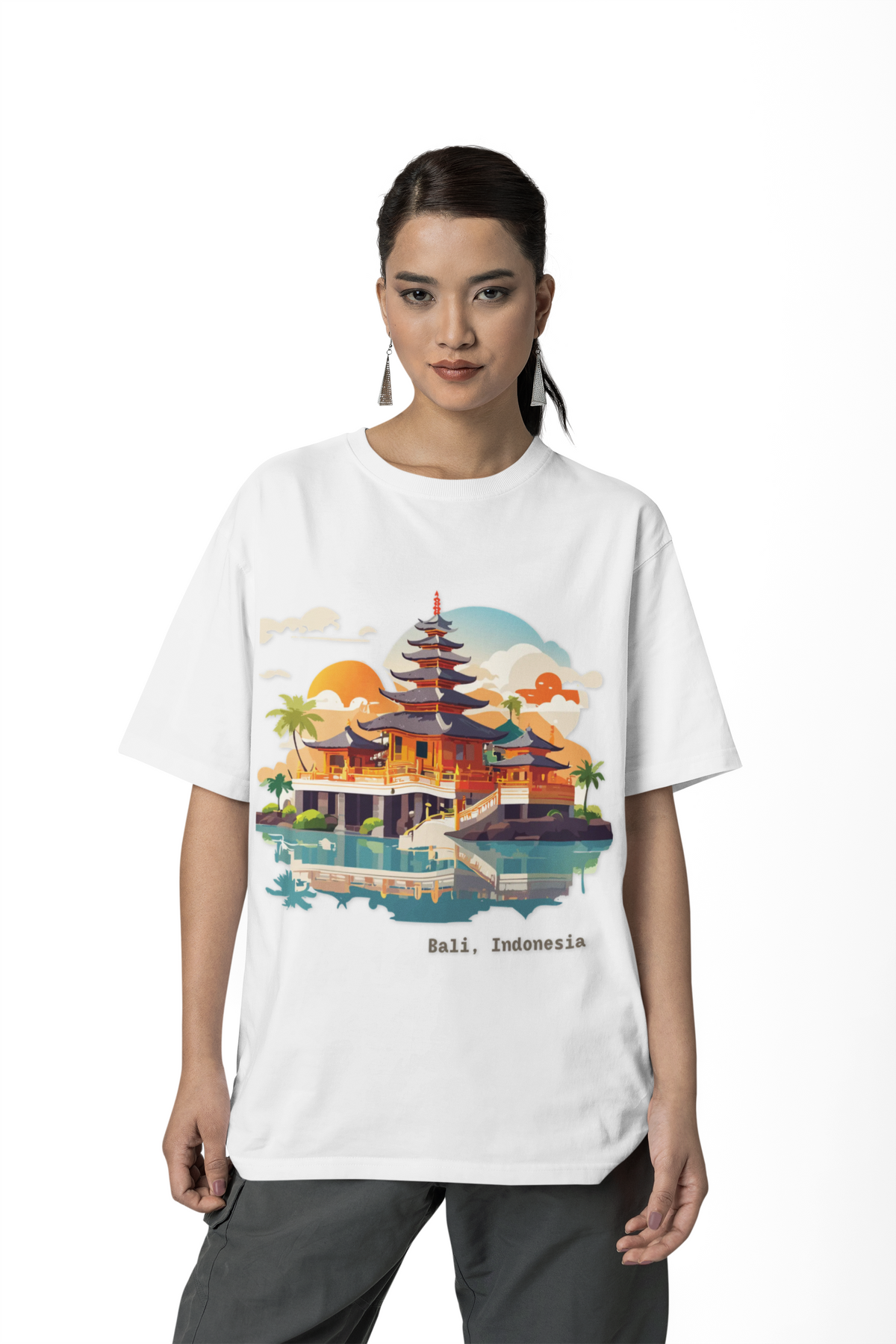 Bali Temple Illustration T-Shirt | Bali Indonesia Travel Tee