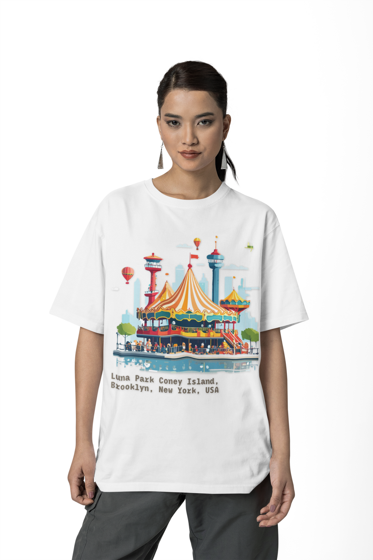 Luna Park Coney Island Carousel Tee | Brooklyn New York Illustration
