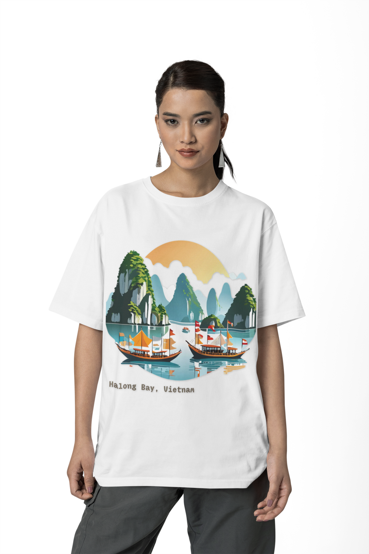 Halong Bay Vietnam landscape tee | Travel shirt, Southeast Asia souvenir