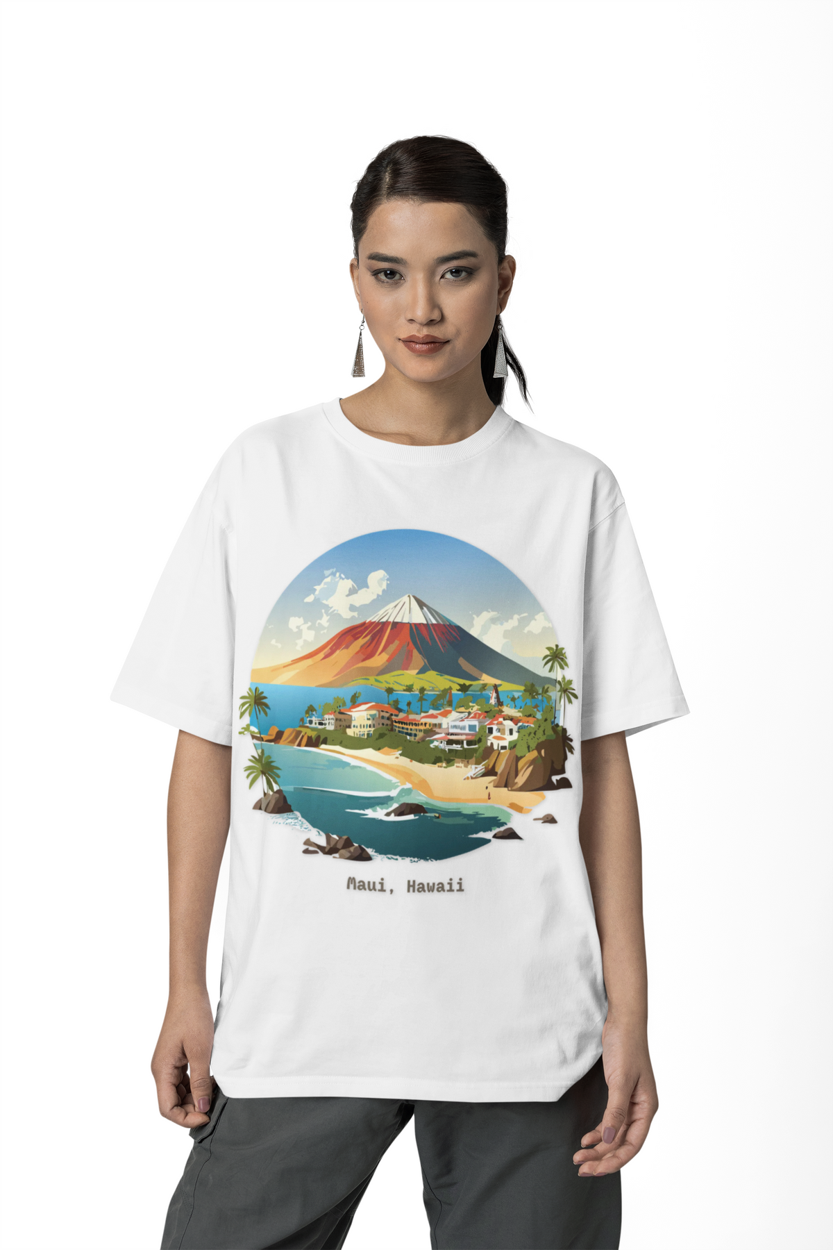 Maui Hawaii Vintage Beach Scene T-Shirt | Tropical Island Graphic Tee