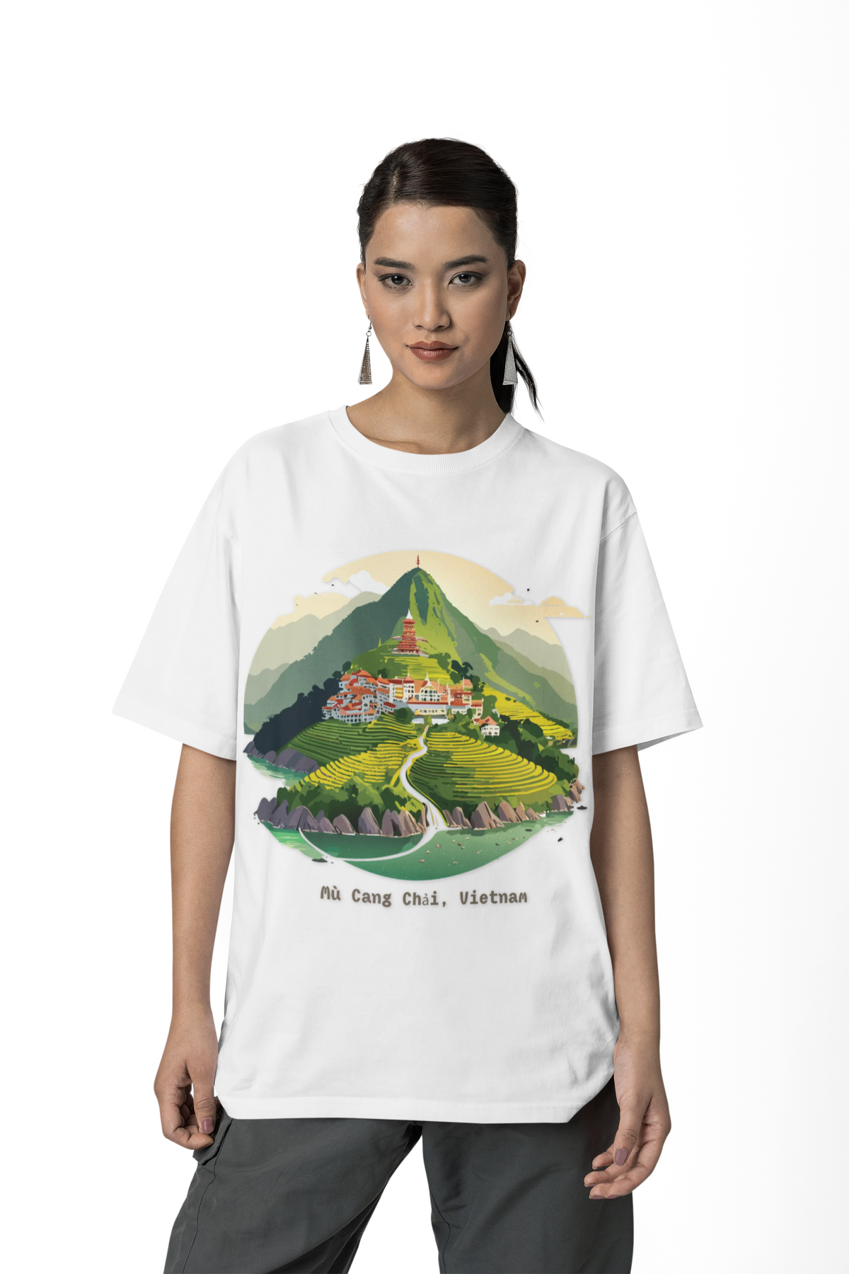 Mu Cang Chai Vietnam landscape tee | Sapa rice terraces mountain village