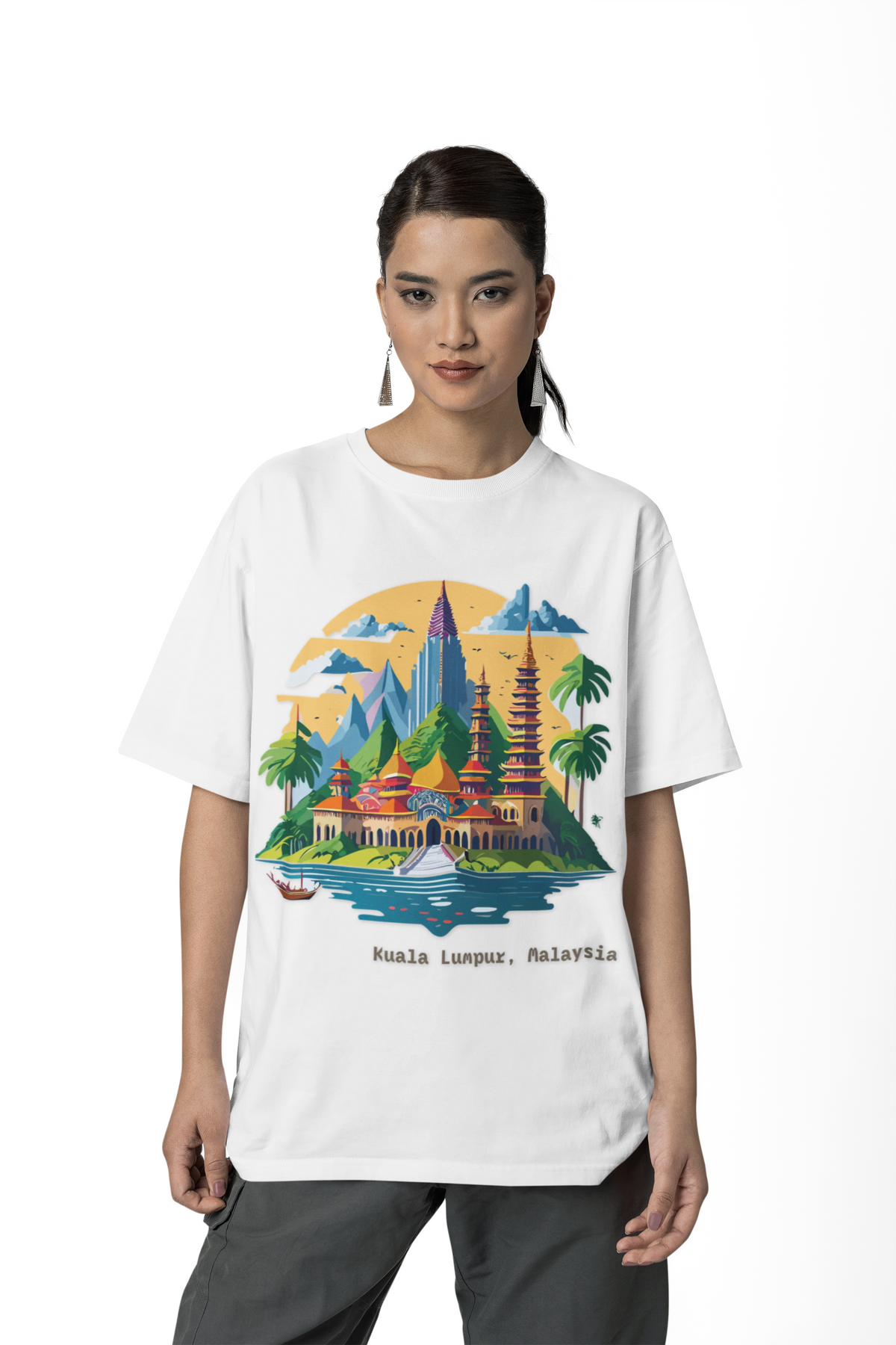 Kuala Lumpur Malaysia skyline illustration T-Shirt | Travel souvenir tee