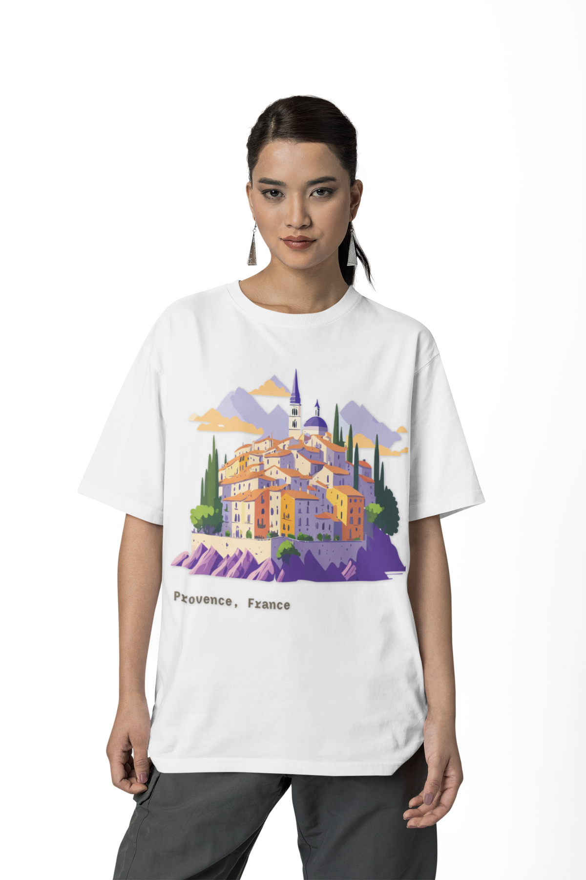 Provence France Village Illustration Tee | Travel Souvenir Shirt