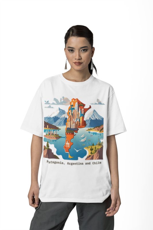 Patagonia Argentina and Chile map T-Shirt | Patagonia map tee