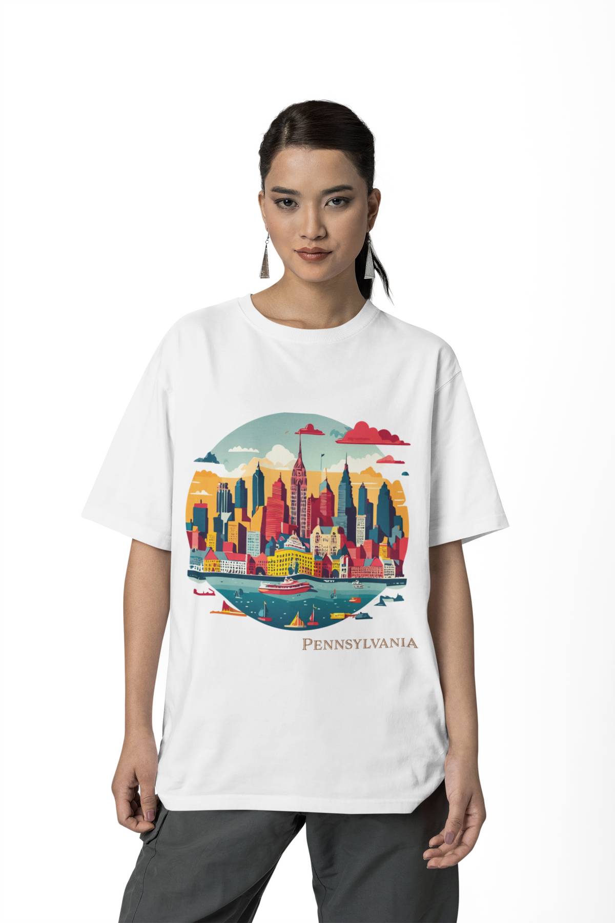 Pennsylvania skyline tee | Cityscape graphic t-shirt, state illustration