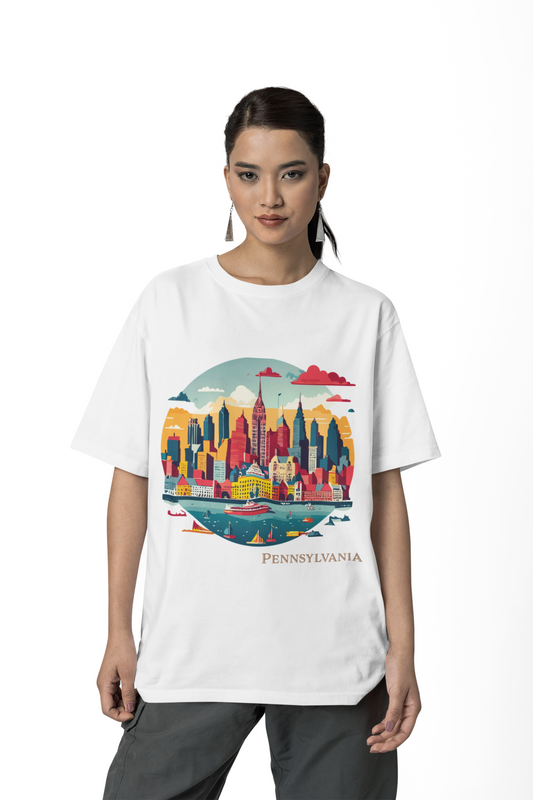 Pennsylvania skyline tee | Cityscape graphic t-shirt, state illustration