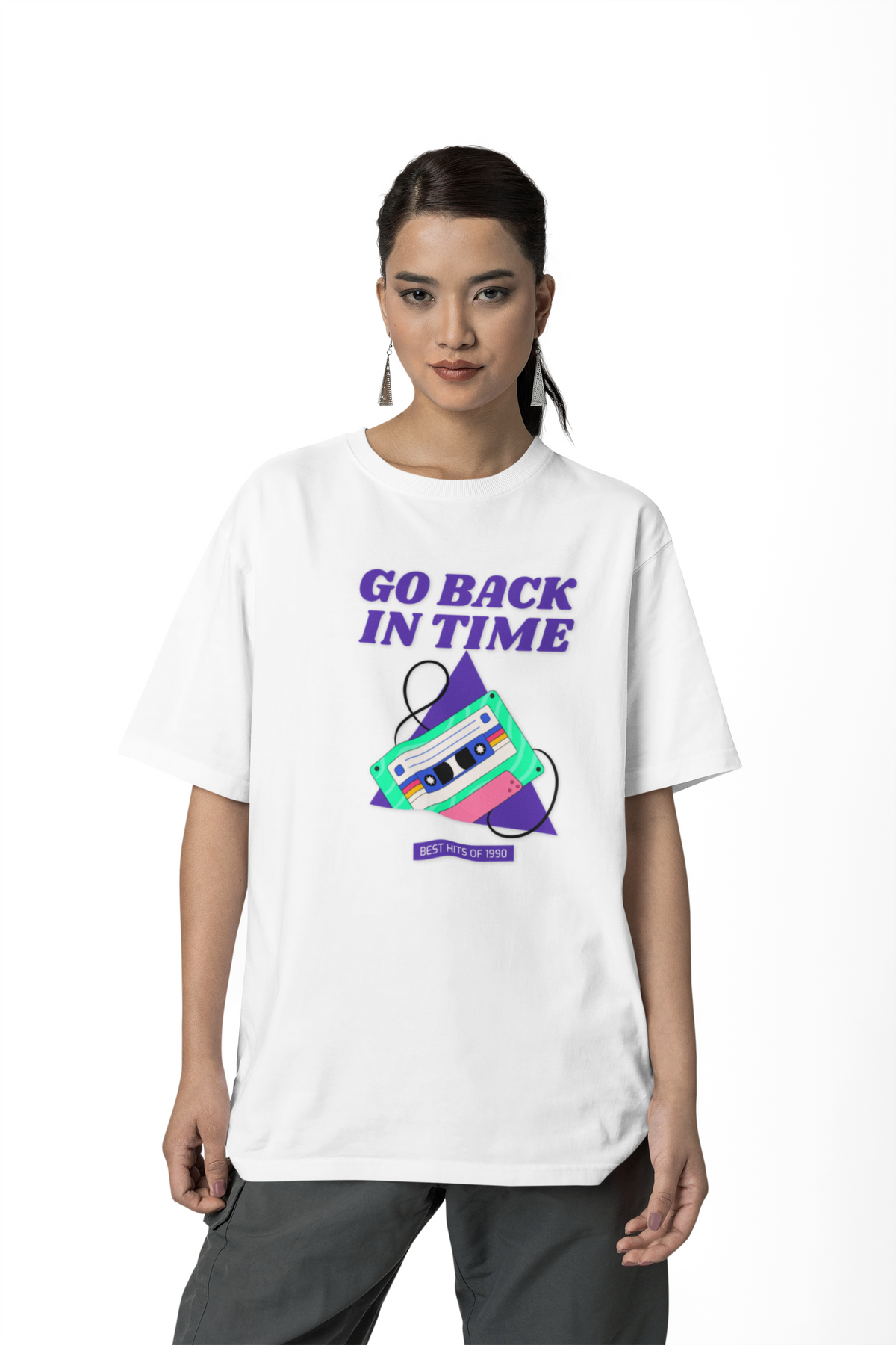 Retro Slogan Go Back In Time Cassette Graphic Tee Gildan Unisex 100 Cotton Tee Shirt d204