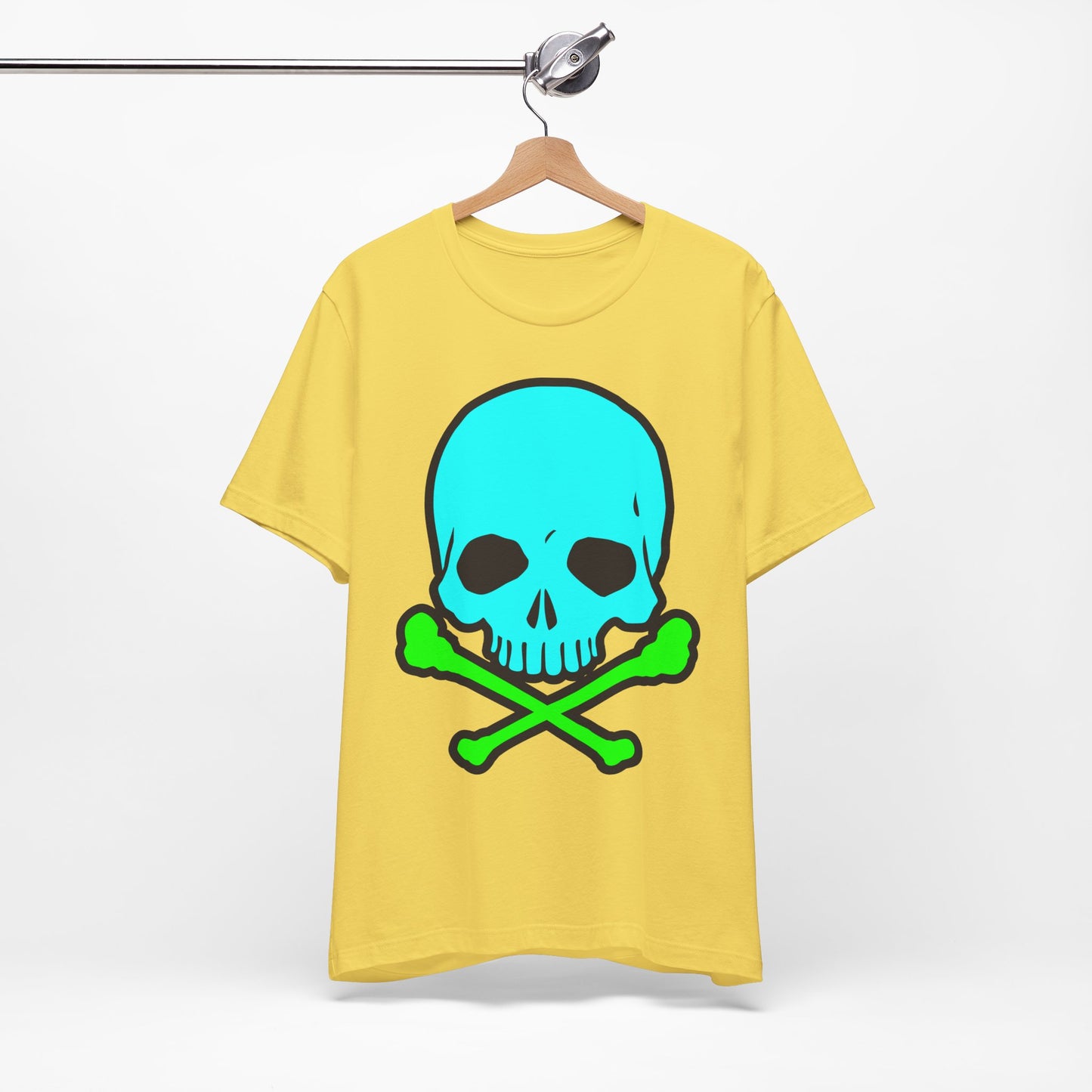 Blue Skull Graphic Design Tee, Skull Shirt, Vintage Tees, Art Design T-Shirt, Vintage Graphic Tee, Art Shirts with Skulls