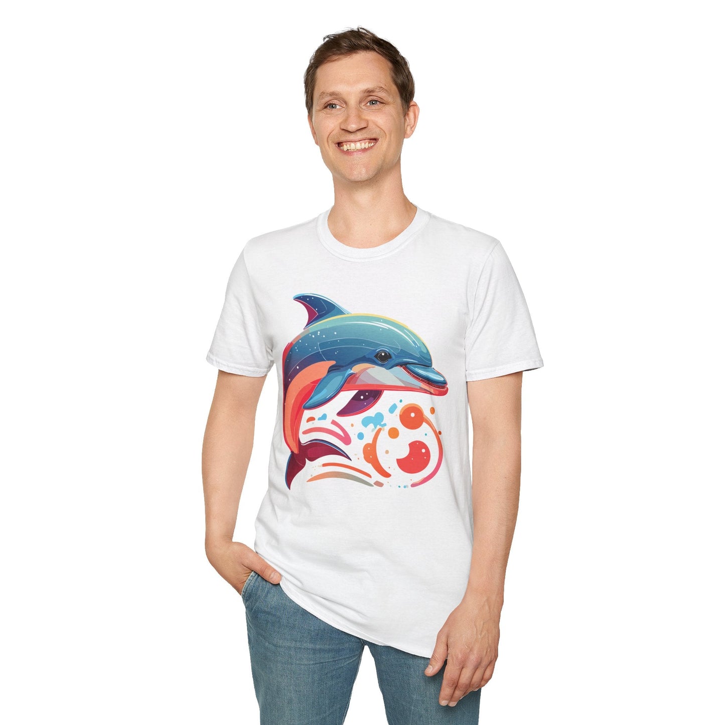 Gildan Softstyle Dolphin Shirt Unisex Short Sleeve Tee 100 Percent Ring Spun Cotton Comfortable Wear