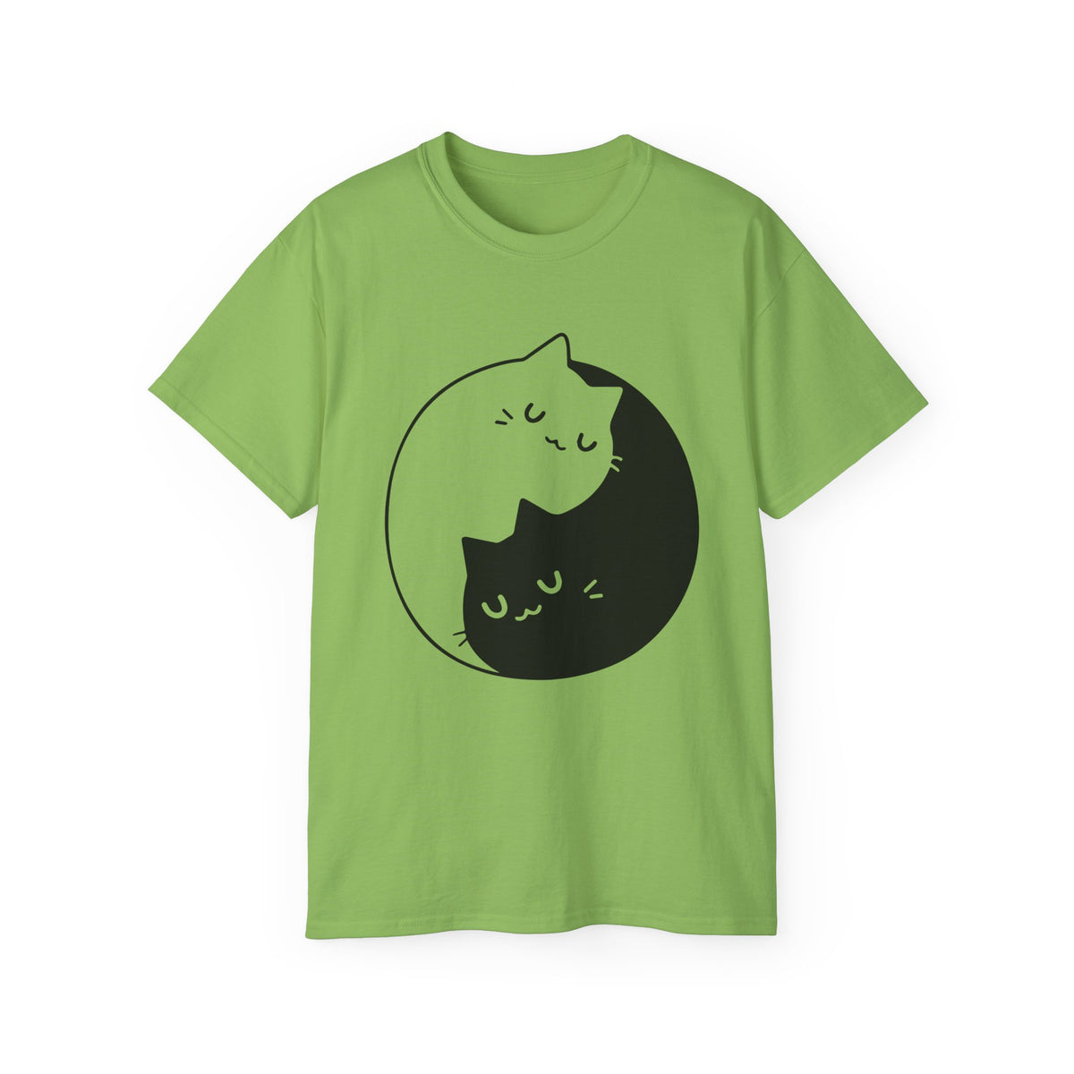 Yin Yang Cats T-Shirt | Black White Cat Illustration, Cute Kittens Tee