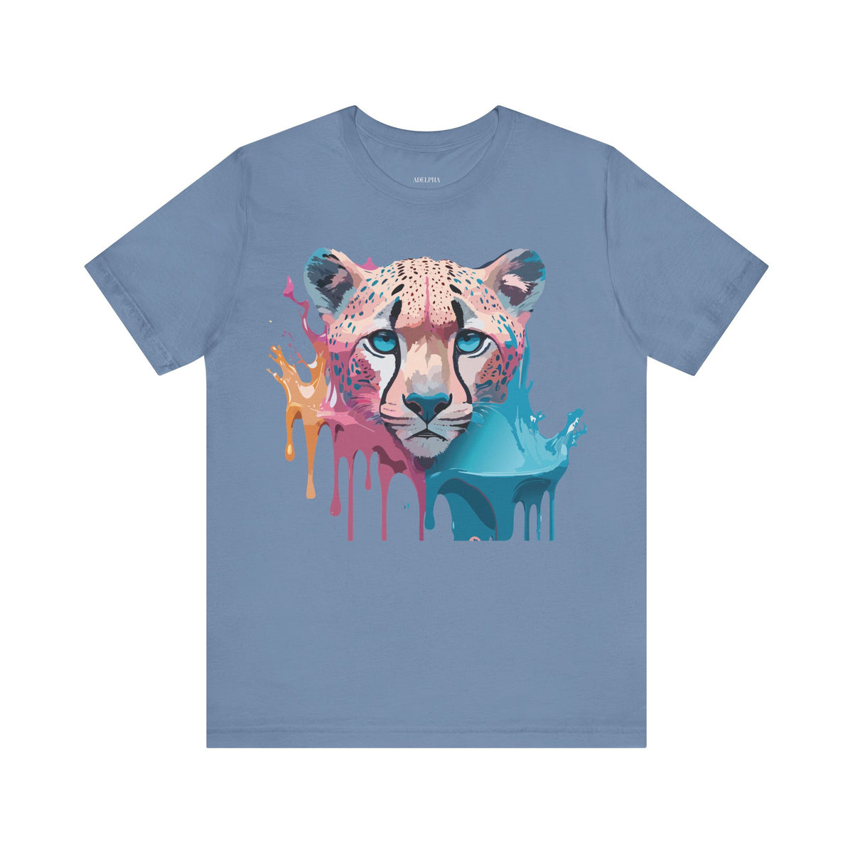 Cheetah Graphic Unisex Cotton Bella+Canvas Tee with Art Animal Design e302