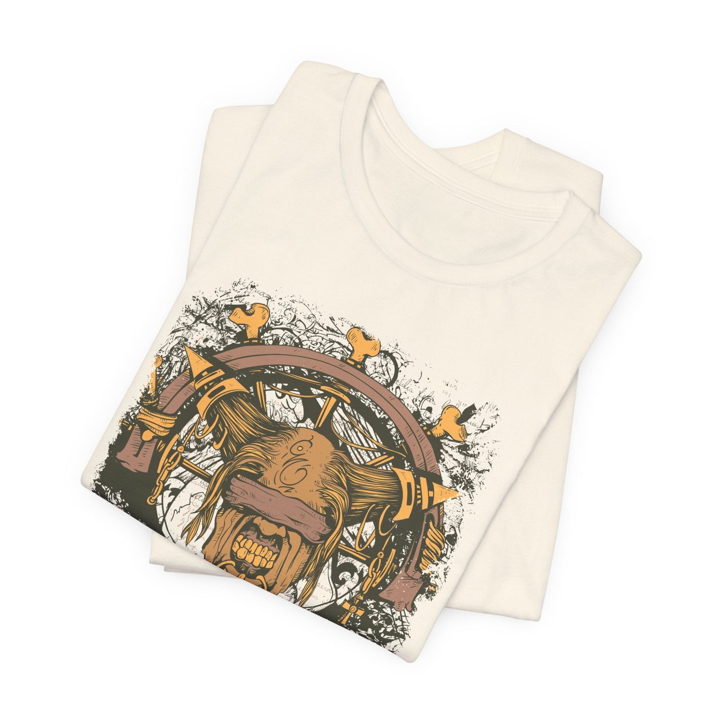 Skull Nordic Warrior Graphic Unisex Cotton T-Shirt r12