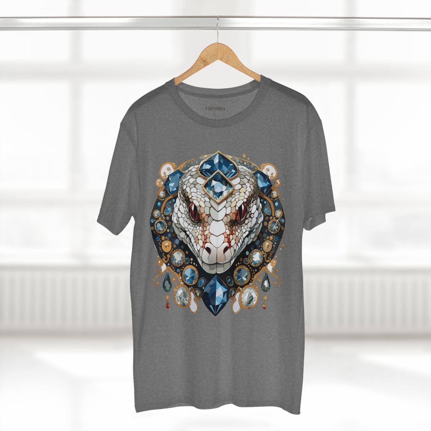 Snake Graphic Unisex 100 Cotton Tee With Unique Animal Golden Medallion Art Design 41