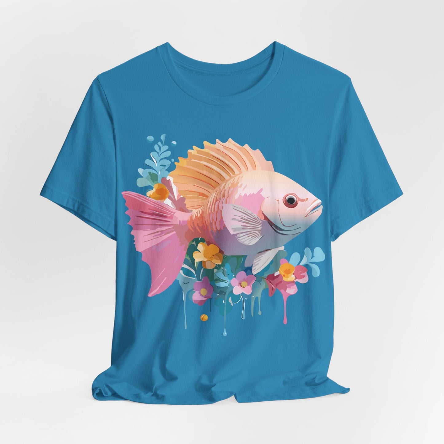 Adelpha Fish Graphic Tee Unisex Short Sleeve Shirt Vintage Inspired Art Design Collection