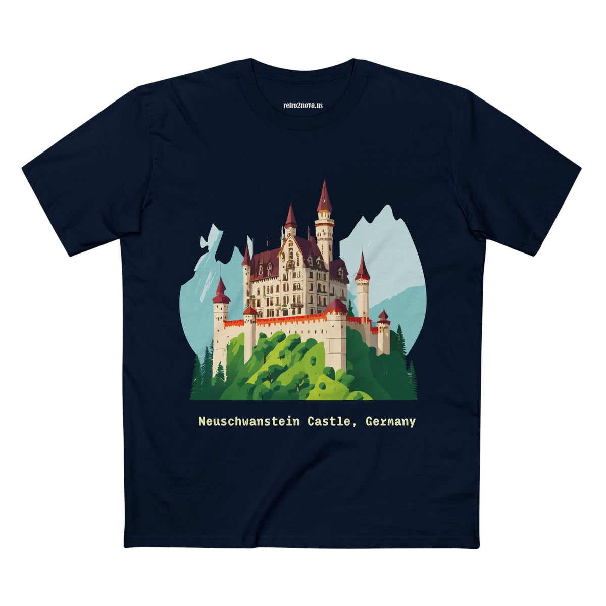 Neuschwanstein Castle Illustration T-Shirt | Germany Travel Souvenir
