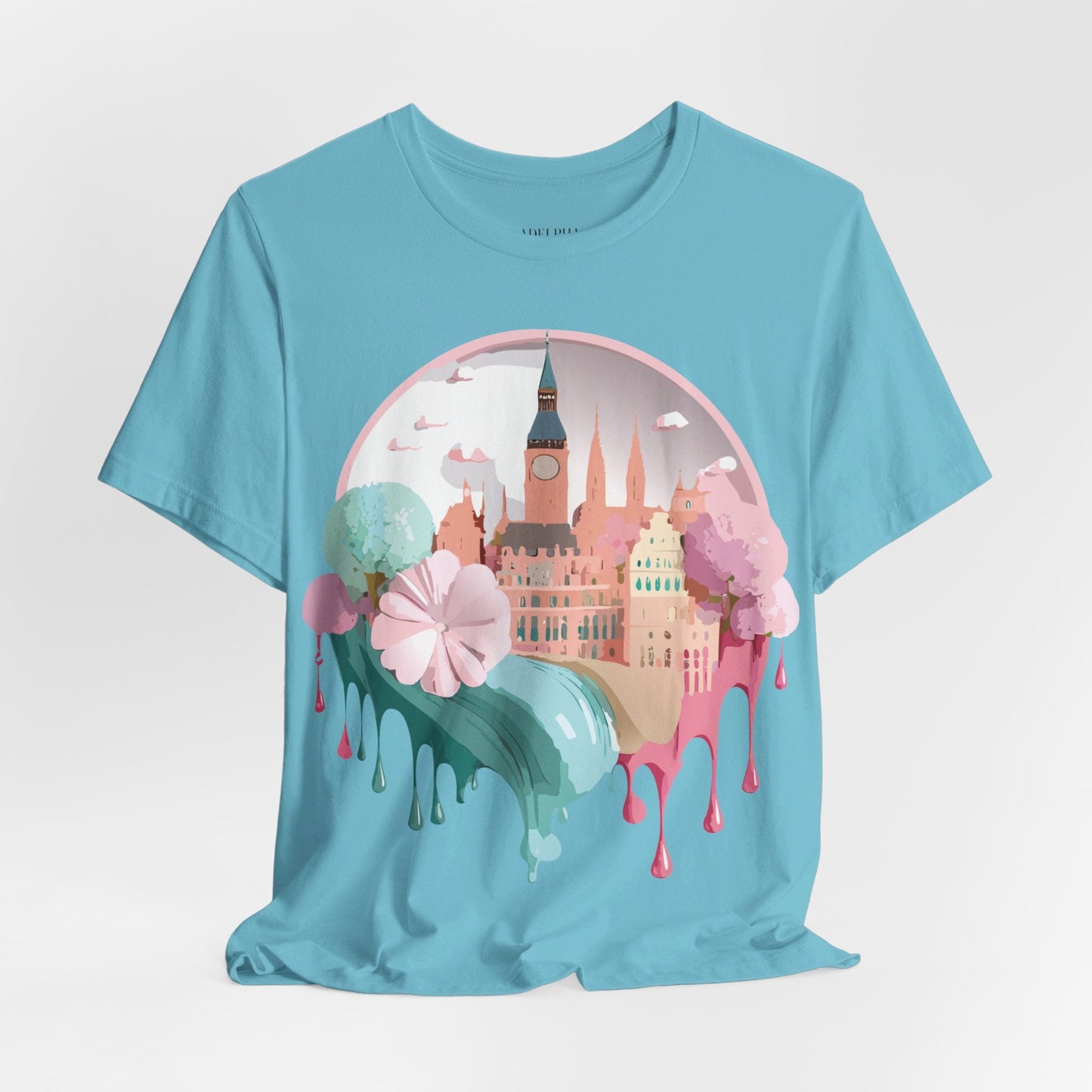 Prague Tourist Shirt Unisex Graphic Tee Featuring Vintage Inspired Art By Adelpha