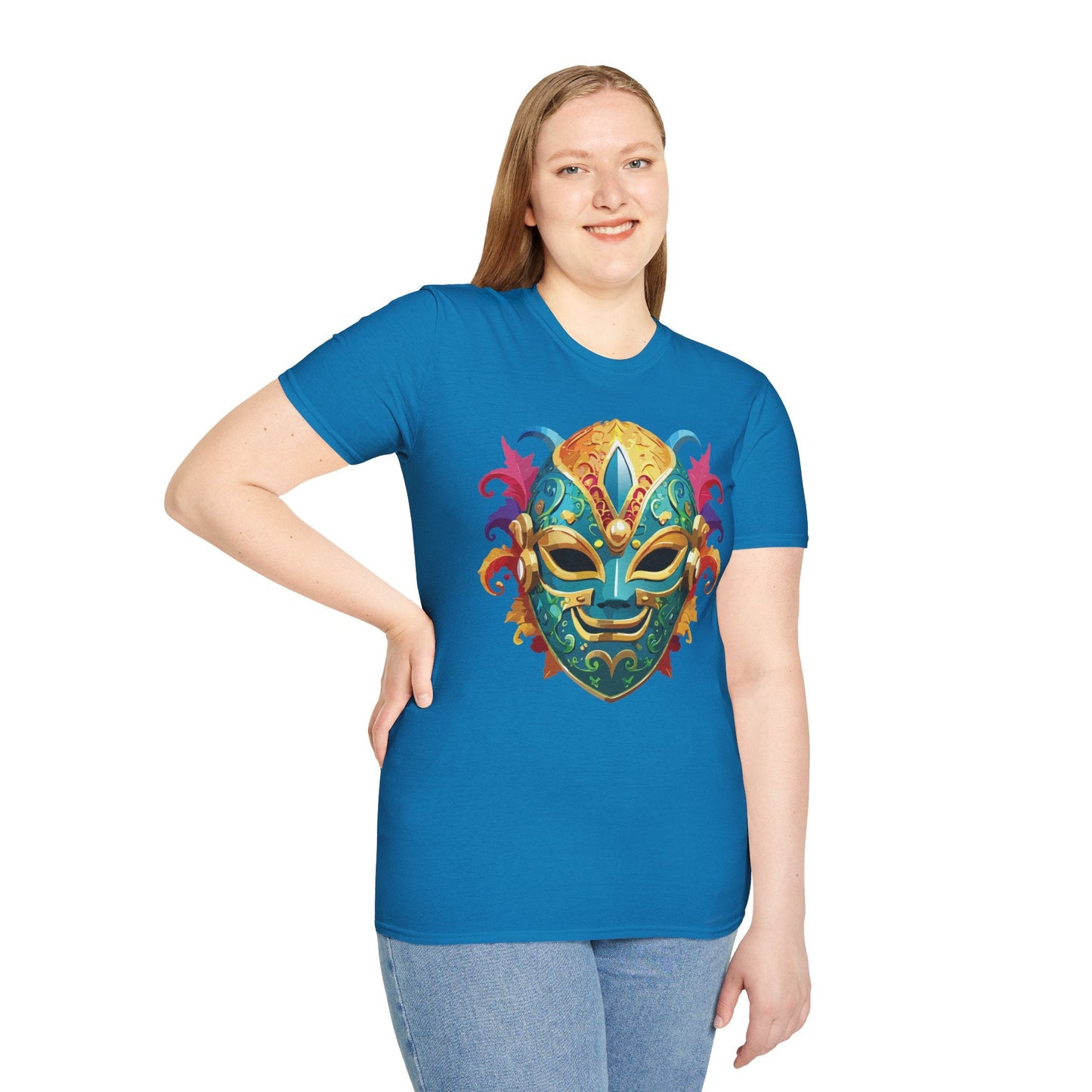 Mask Graphic Unisex Cotton Masquerade Design Artwork Tee 13