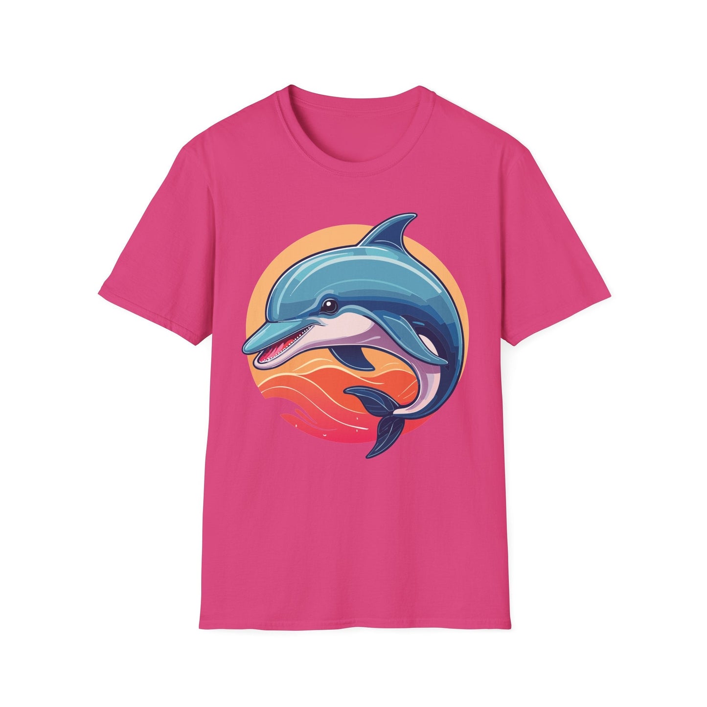 Unisex Dolphin Shirt Gildan Softstyle 64000 Tee 100 Percent Ring Spun Cotton Breathable Comfort