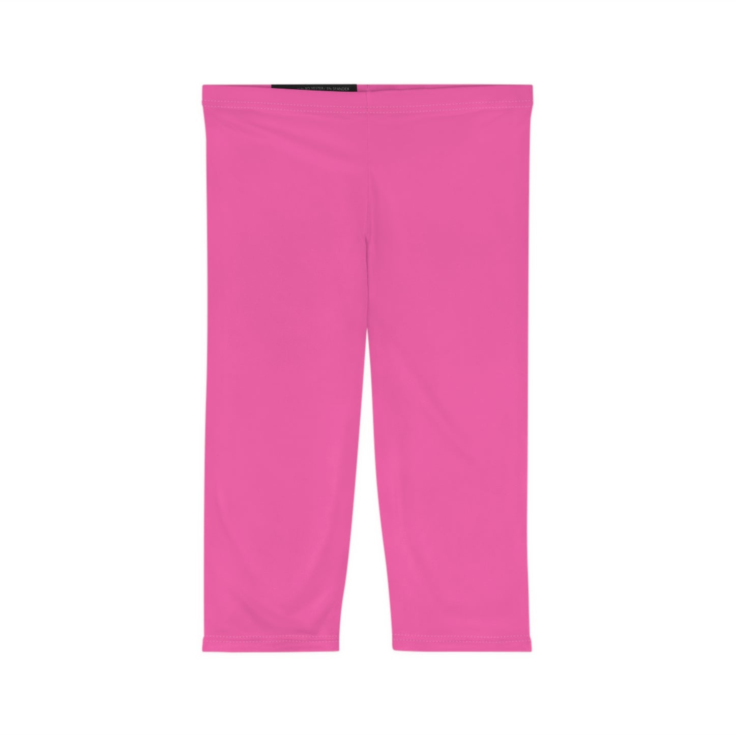 Hot Pink Web Color Women's Brushed Suede Poly Span Casual Capri Leggings XS-2XL