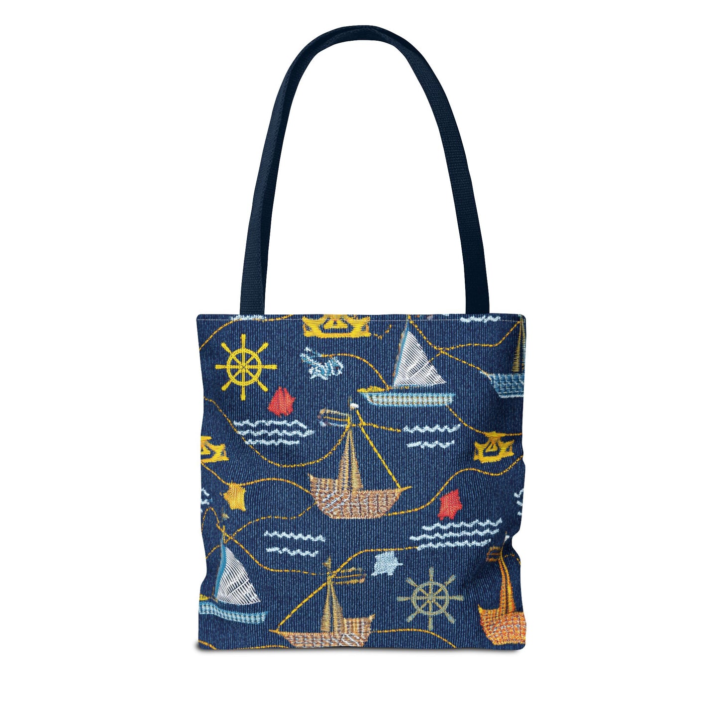 Denim Fabric Imitation Print Unisex Canvas Bag Poly Spun 3 Sizes Tote Bag 182-13