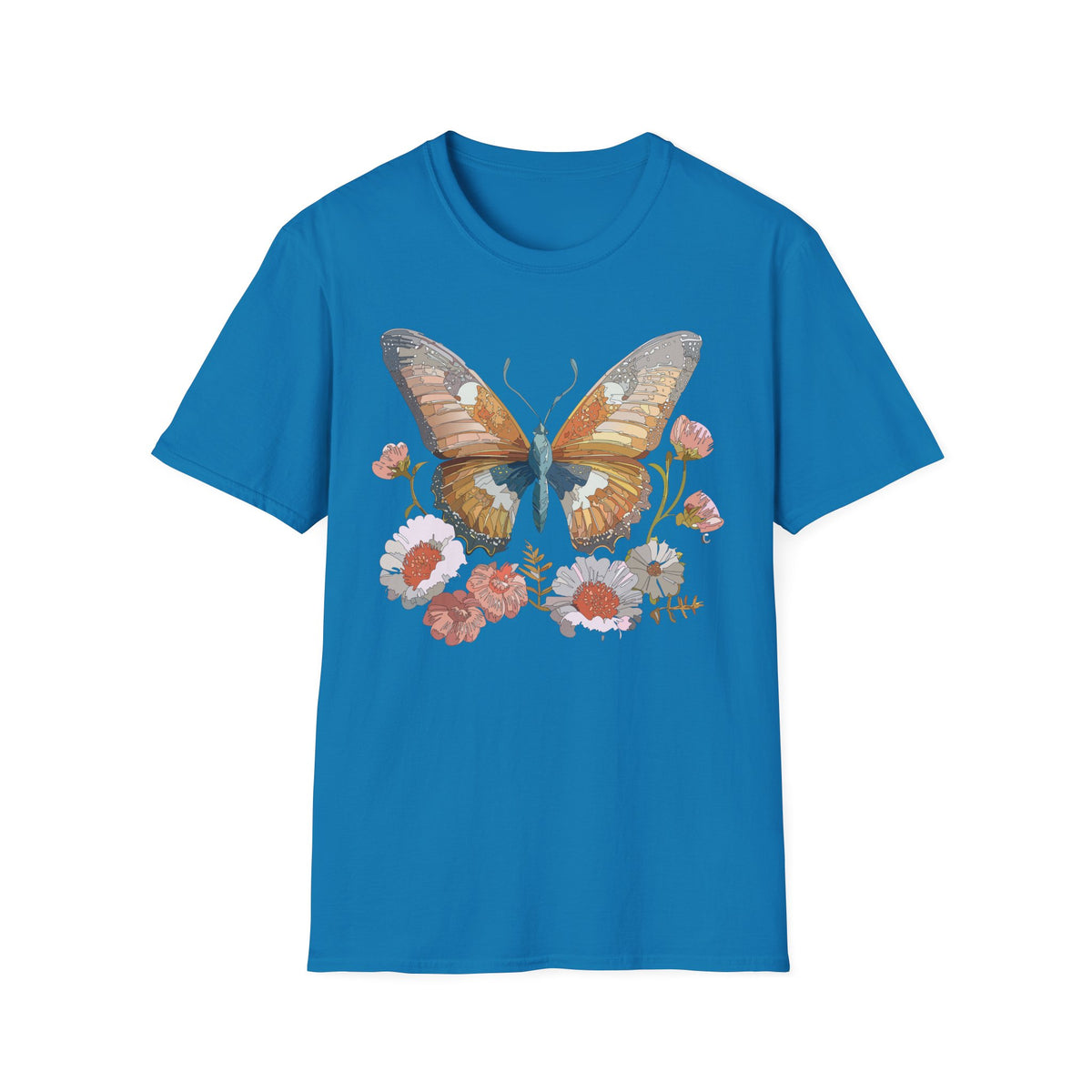 Butterfly Floral Watercolor Wings Graphic Design Unisex 100 Cotton Gildan T-Shirt